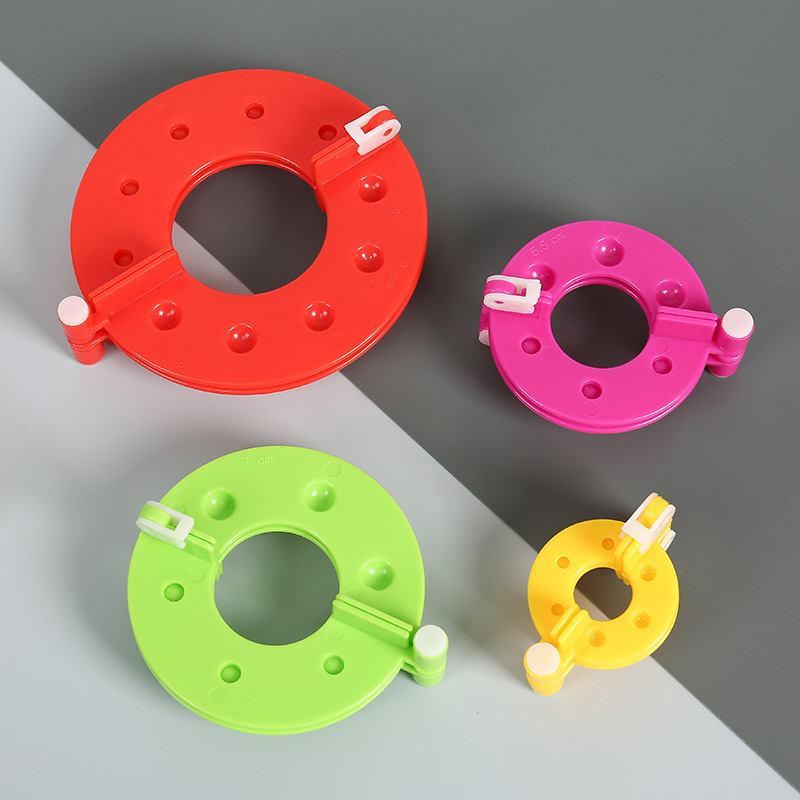 彩色塑料绒球制球器 手工编织毛线球制作工具 玩偶绒球圆形编织器
