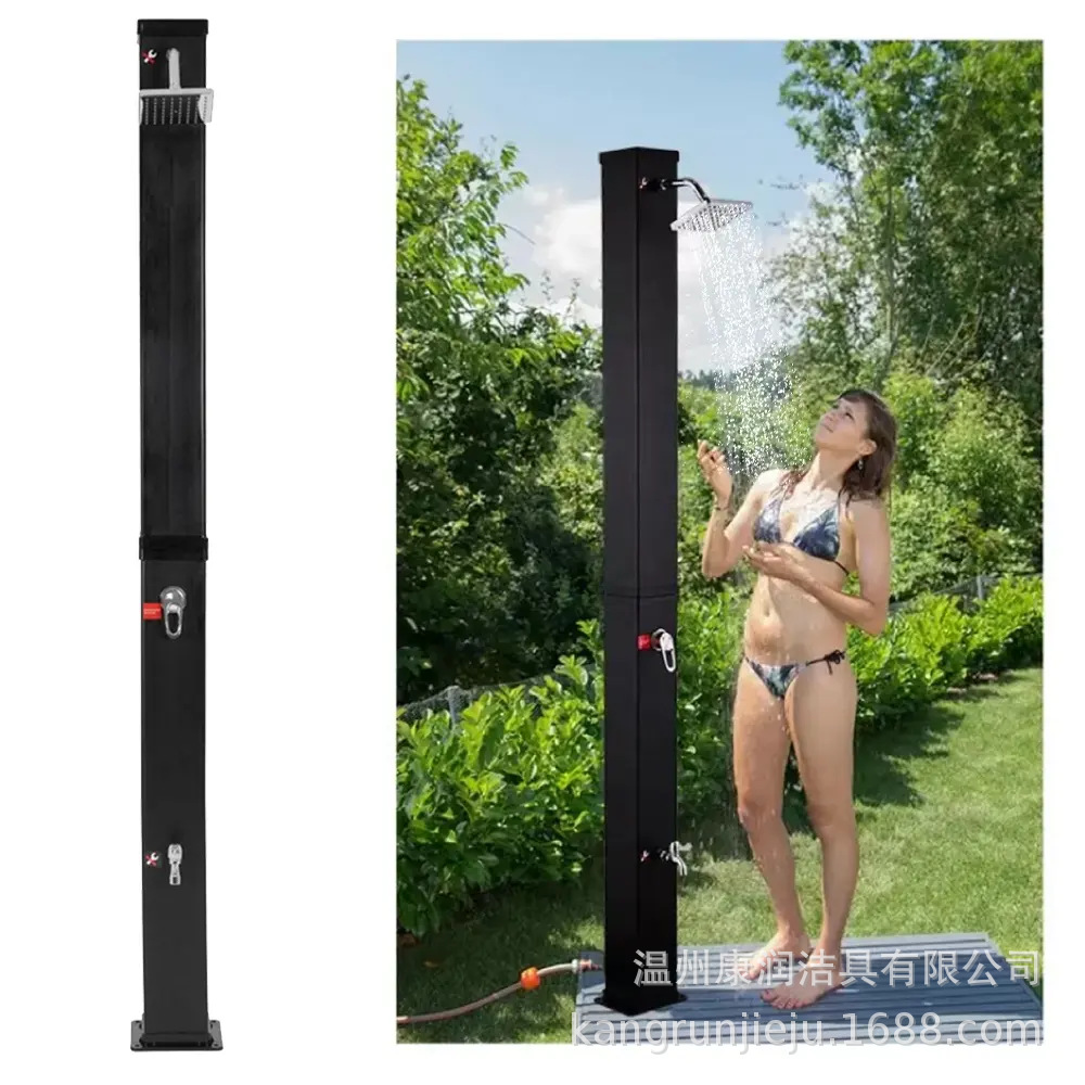 Wenzhou Kangrun 40L piscina al aire libre de gran capacidad cuadrada forma columna de ducha al aire libre ducha solar de jardín