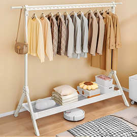 明峥家具厂衣架落地挂衣架卧室移动衣帽架家用挂衣服架子新型室内