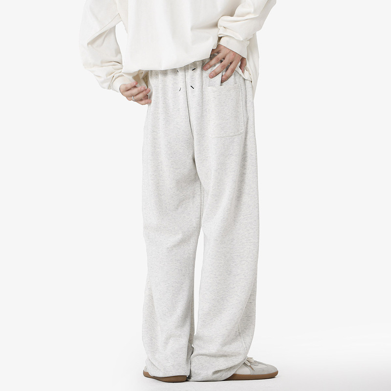 INTFEDAY dark designer style embroidered sports pants men's thickened fleece-lined machete loose sweatpants