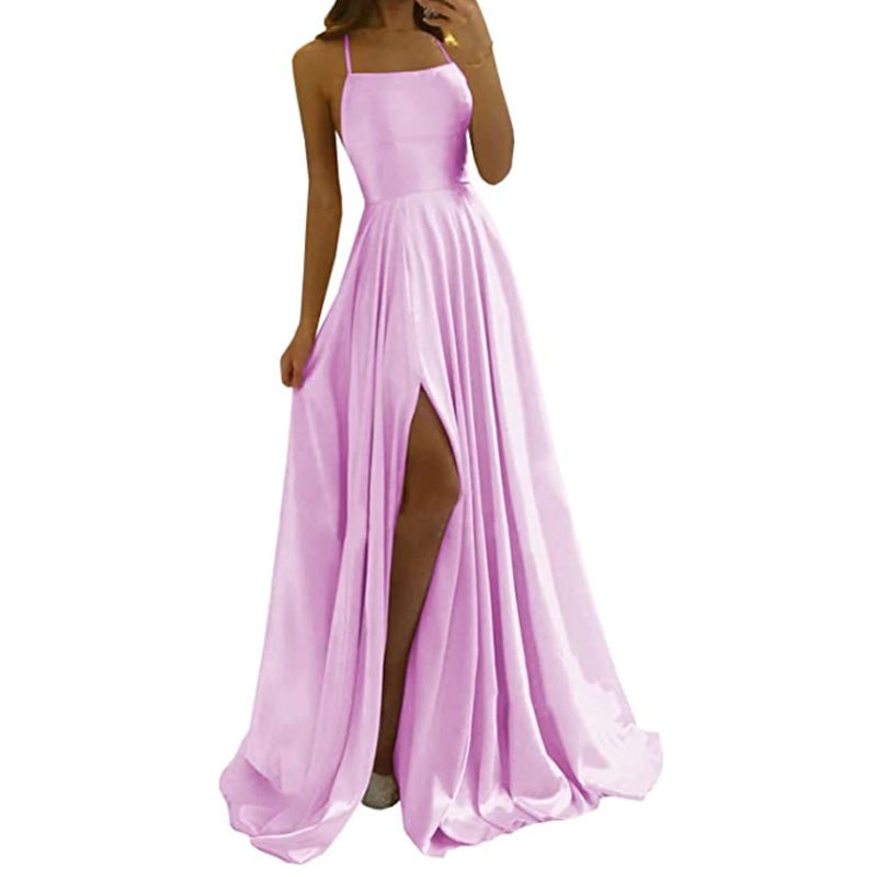 Comercio exterior europeo y americano Amazon AliExpress deseo vestido de noche de las mujeres sexy Correa split simple vestido largo