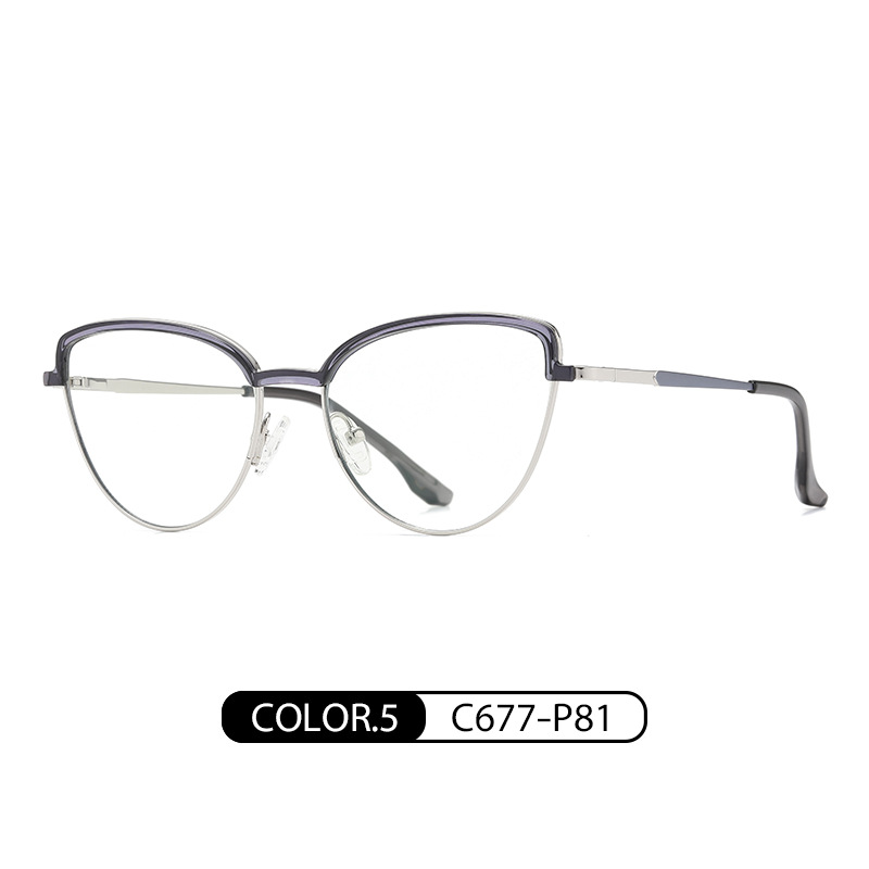 TB3205 bicolor elástico pierna de Trabajo Anti-azul gafas de luz 2023 Comercio exterior nuevo Marco de las mujeres de moda europea y americana gafas lisas