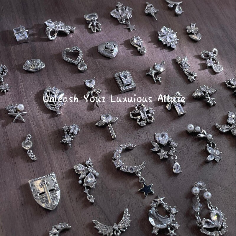Lz New Nail Art Accessories 419 Metal Zircon Full Diamond Light Luxury Nail Art Silver White Three-Dimensional Nail Decorations Lz New Nail Art Accessories 419 Metal Zircon Full Diamond Light Luxury Nail Art Silver White Three-Dimensional Nail Decorations