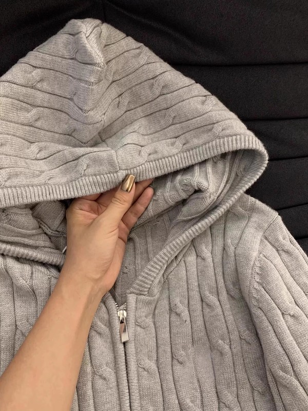 韩版灰色麻花拉链毛衣外套针织女春秋显瘦慵懒风软糯百搭开衫上衣|undefined