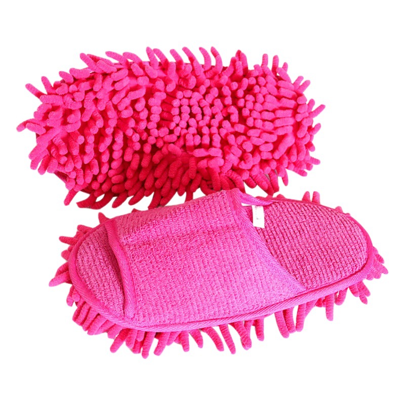 Cross-Border Dropshipping Absorbent Lazy Slippers, Cleaning Chenille Silent Non-Slip Floor Wiping Home Shoe Covers, Silent Floor Wiping