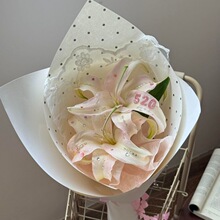 女朋友材料包ins风礼毕业季送钻束新款百合花七夕创意女生韩系贴