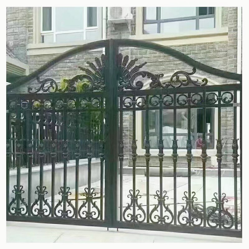Shenzhen's New Courtyard / House Paint Electric Wrought Iron Gate Manufacturer Double Open Iron Gate Delivered to Your Door Shenzhen's New Courtyard / House Paint Electric Wrought Iron Gate Manufacturer Double Open Iron Gate Delivered to Your Door