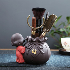 Black Sandalwood Tea Ceremony Six Gentlemen Set Tea Accessories Tea Art Brewing Tools Home Use Wealth and Fortune Zisha Tea Canister