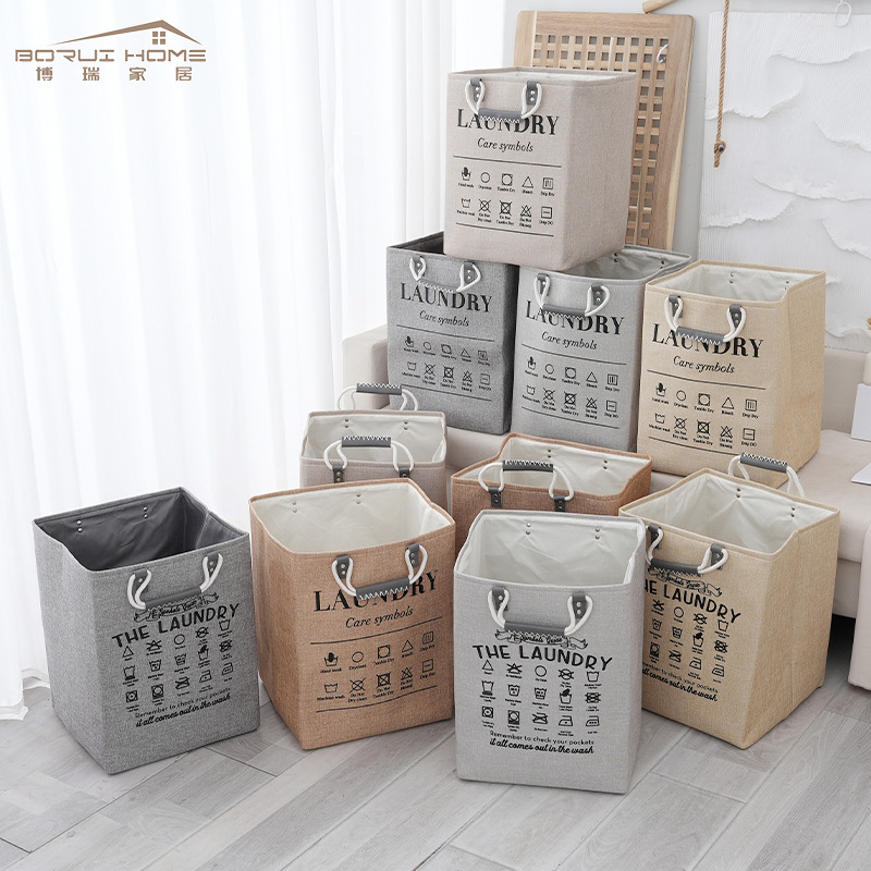 Cesta de almacenamiento de ropa grande transfronteriza cuerda de algodón cesta de almacenamiento de artículos diversos simple portátil material de lino cesta de almacenamiento a prueba de polvo