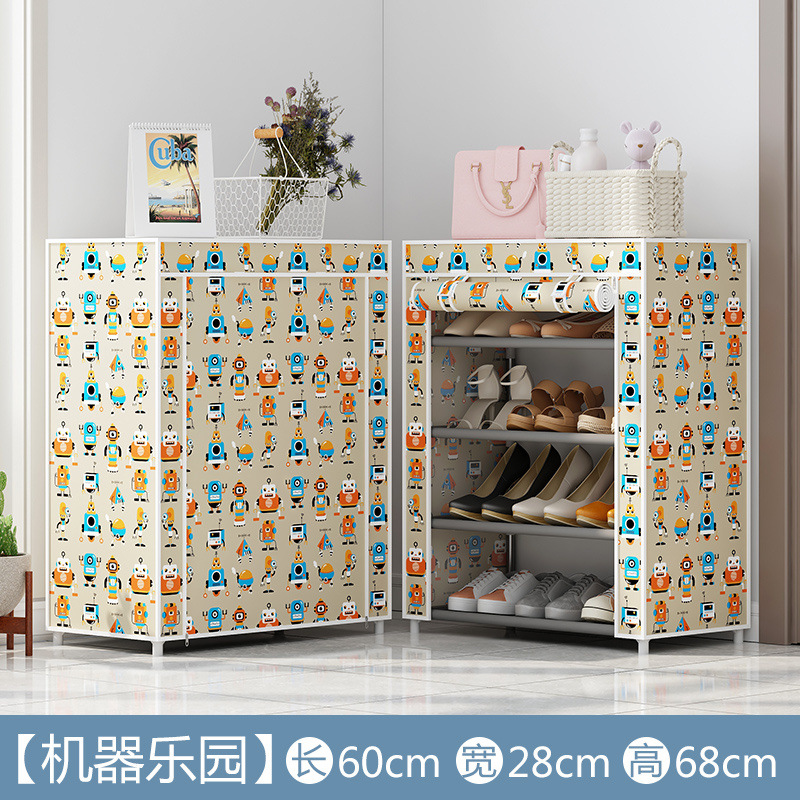 Estante de zapatos de tela de Oxford simple multicapa estante de almacenamiento multifuncional a prueba de polvo en la puerta del dormitorio estudiantil