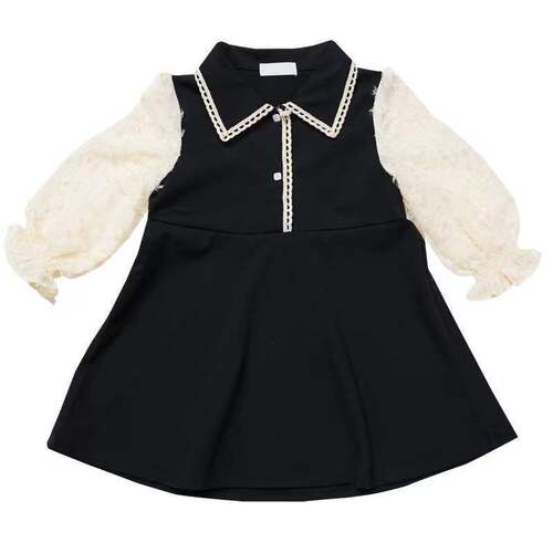 Children's clothing internet celebrity girls dress spring 2024 spring small fragrant princess dress baby fake two-piece dress fashionable