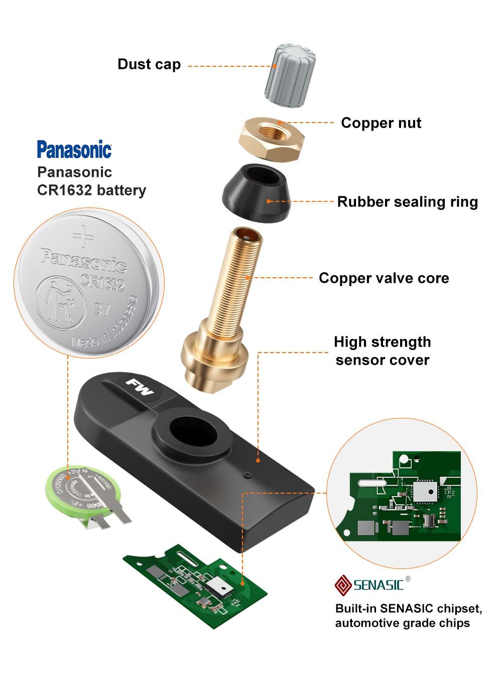 Tire Pressure Monitor for Motorcycles and Electric Vehicles, Wireless Digital Display, Built-In Smart Waterproof Cross-Border Sensor Tire
