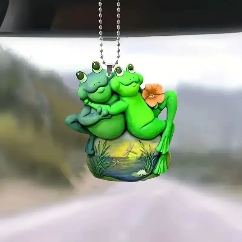 Креативный 2D новый акриловой маленький лягушка подвеска трансграничный плоский автомобиль зеркало заднего вида украшения подвеска рюкзак подвеска
