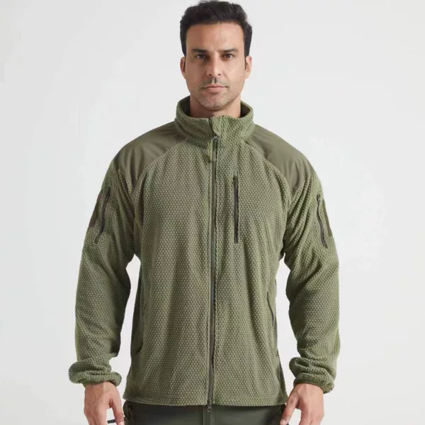 2026 Model Cross-Border Stand-Collar Hooded Football Patchwork Fleece Jacket Camouflage Windbreaker Thermal Underwear