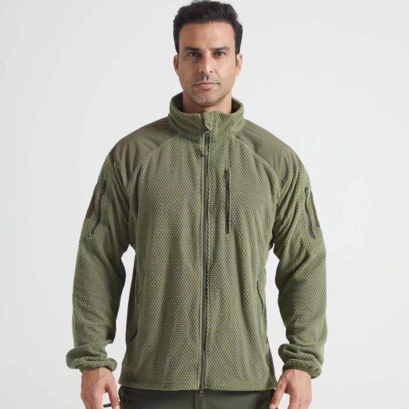 2026 Model Cross-Border Stand-Collar Hooded Football Patchwork Fleece Jacket Camouflage Windbreaker Thermal Underwear