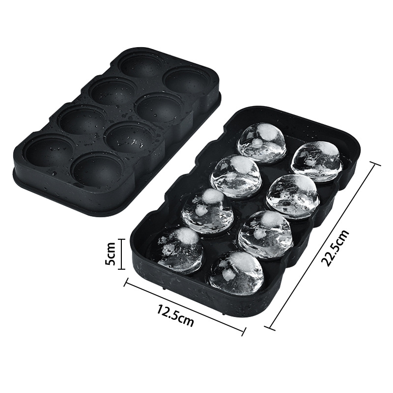 Venta caliente de Amazon 6 moldes de cubitos de hielo de silicona grandes, fáciles de desmoldar, películas de hockey sobre hielo congeladas rápidamente, moldes de fabricación de hielo