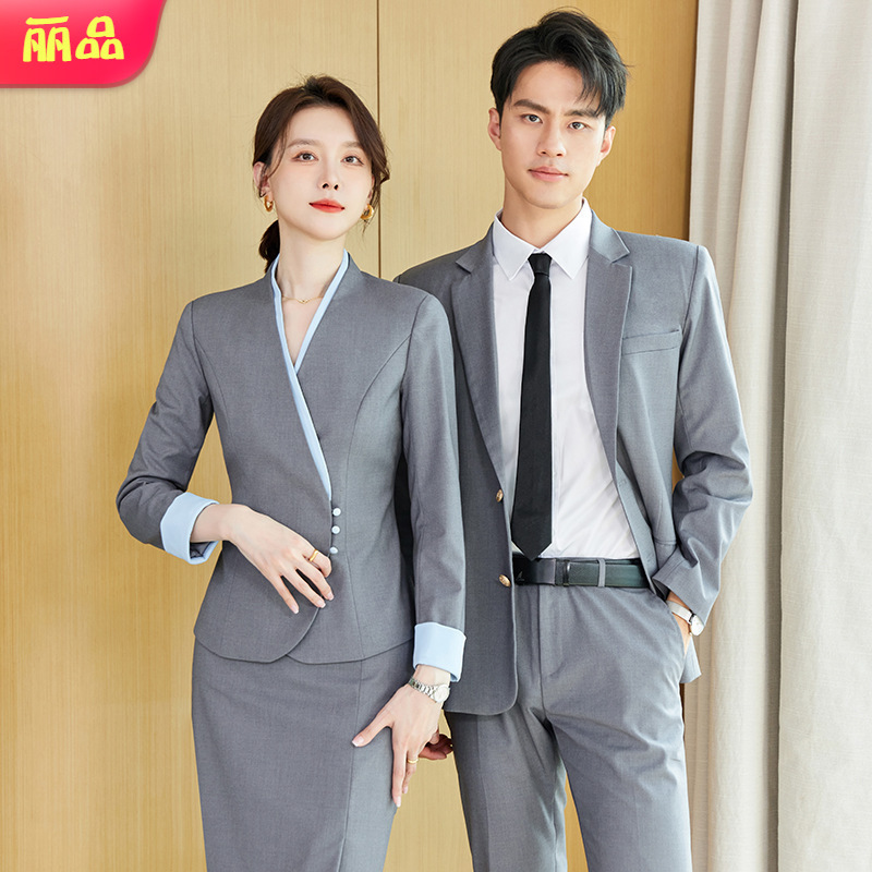 This Year's Autumn and Winter Men's and Women's Professional Suits Hotel Club Front Desk Real Estate Sales Office Customer Service Work Clothes