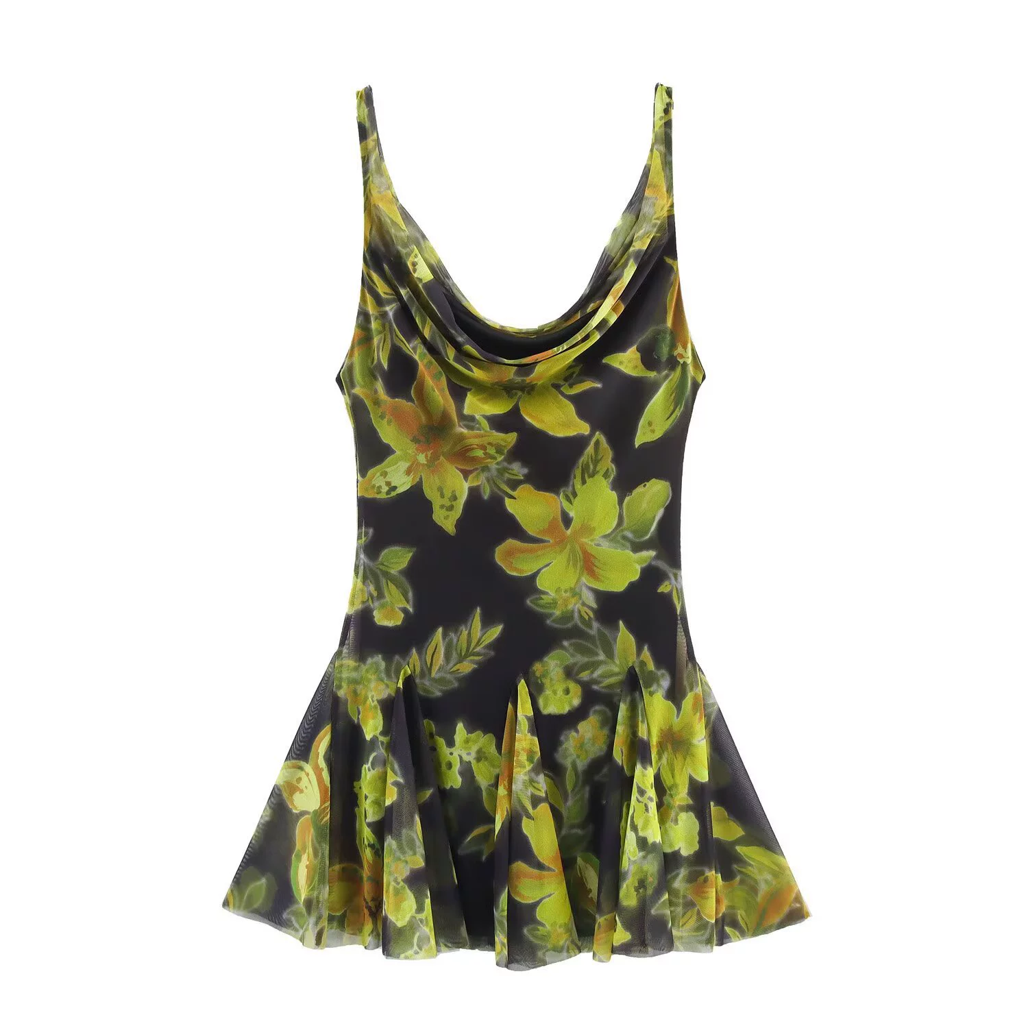 Летнее платье из тюля с принтом PB&ZA для женщин, коллекция 2025 года, европейский и американский дизайн, артикул 5039133