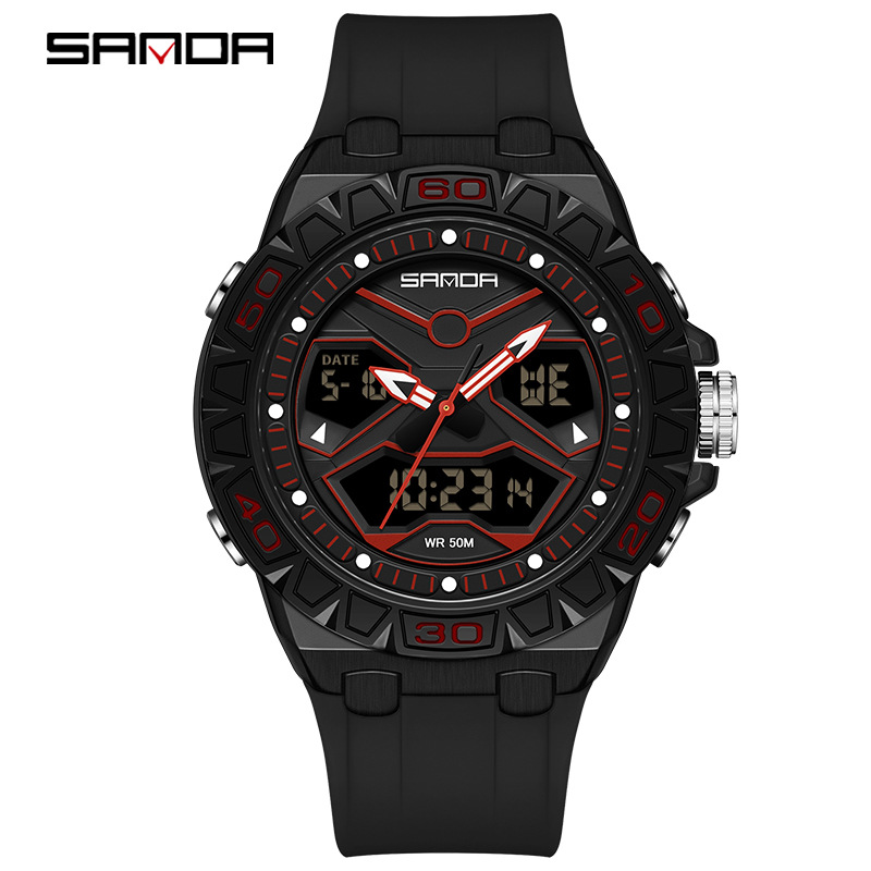 Sanda reloj juvenil reloj multifuncional moda coreana al aire libre deportivo impermeable reloj electrónico de hombre venta directa mayorista