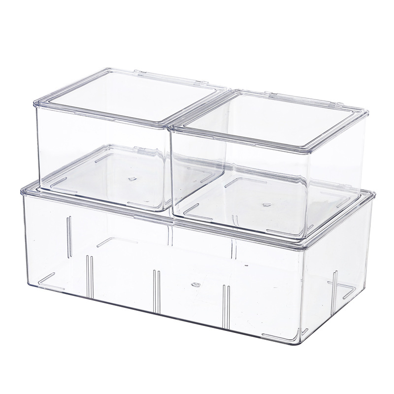Hogar bolsa de té caja de almacenamiento Oficina leche té compartimiento apilable acrílico multifuncional caja de almacenamiento