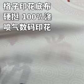 格子印花底布 现货 仿棉涤纶数码印花底布面料 汉服Lolita裙布料