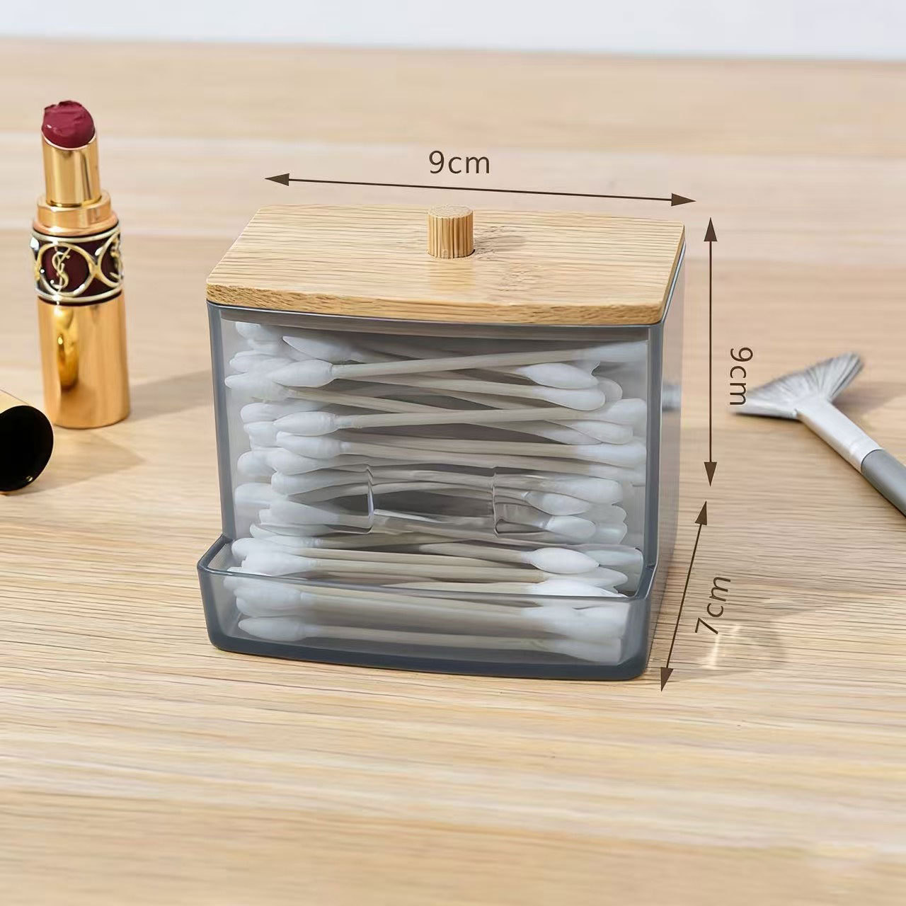 [Tienda de fábrica gris transparente] caja de almacenamiento de algodón acrílico se puede superponer portátil permeable a la ceniza para el almacenamiento de maquillaje doméstico