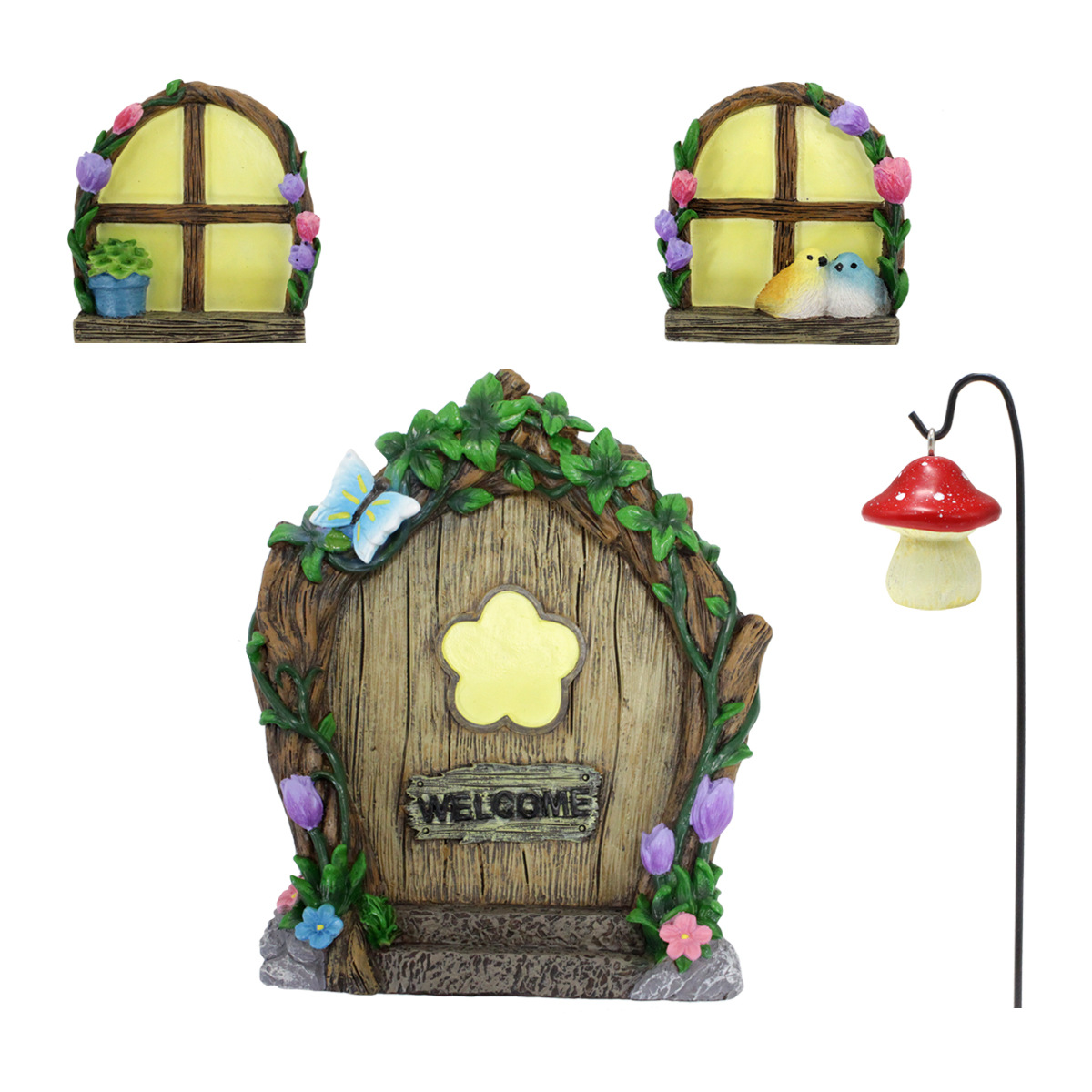  new door and window suit tree hanging garden hanging decoration artificial flower butterfly night door and window tree hanging  