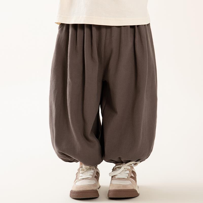 男の子パンツ 2025 夏の新スタイル子供の薄いズボン小中型子供ベビーブルマーズ綿 9 点パンツ|undefined