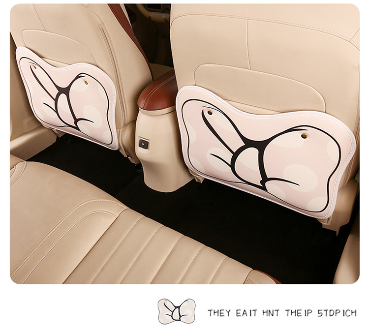 Polka Dot Anti-Kick Pad Chair Back Hanging Short Chair Back Anti-Kick Pad Car Seat Chair Back Anti-Fouling Pad Bow Type