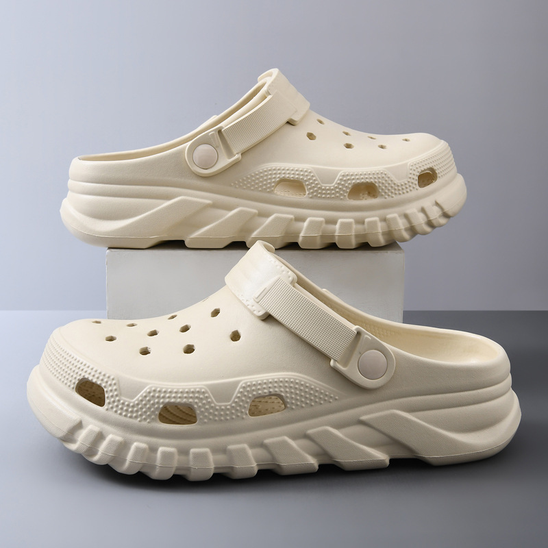 Pareja de zapatos con agujeros zapatillas frescas de verano EVA hombres y mujeres al aire libre moda ligero color sólido Baotou zapatos de playa de suela blanda al por mayor