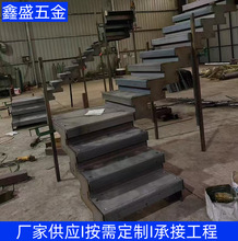 室内玻璃叠加梯堆叠楼梯家用商场别墅阁楼复试钢木艺术安全稳固