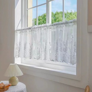Source manufacturers white dream lace curtain fabric warp knitting yarn curtain foreign trade cross-border curtain cabinet curtain finished product wholesale