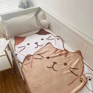 Cute kitten children's blanket digital printing flannel blanket air conditioning blanket student children gift blanket