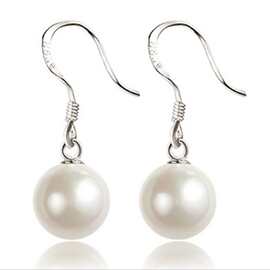 淘宝热卖铜镀银深海南洋珍珠耳环耳钩耳坠 女款简约耳朵饰品批发