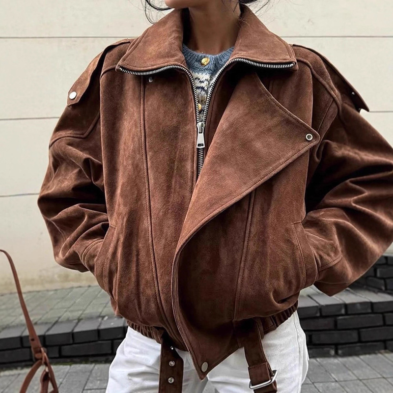 Foreign Trade American Retro Style High-End Fashionable Thickeneded Suede Personalized Street Motorcycle Jacket Short Jacket Foreign Trade American Retro Style High-End Fashionable Thickeneded Suede Personalized Street Motorcycle Jacket Short Jacket
