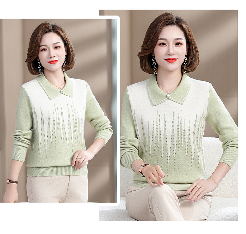 D7173 830K ÁO LEN NỮ TONTDI ÁO LEN DÀI TAY MÙA XUÂN THU ĐÔNG TRUNG NIÊN KÍN CỔ THỜI TRANG NỮ G03 SẢN PHẨM MỚI