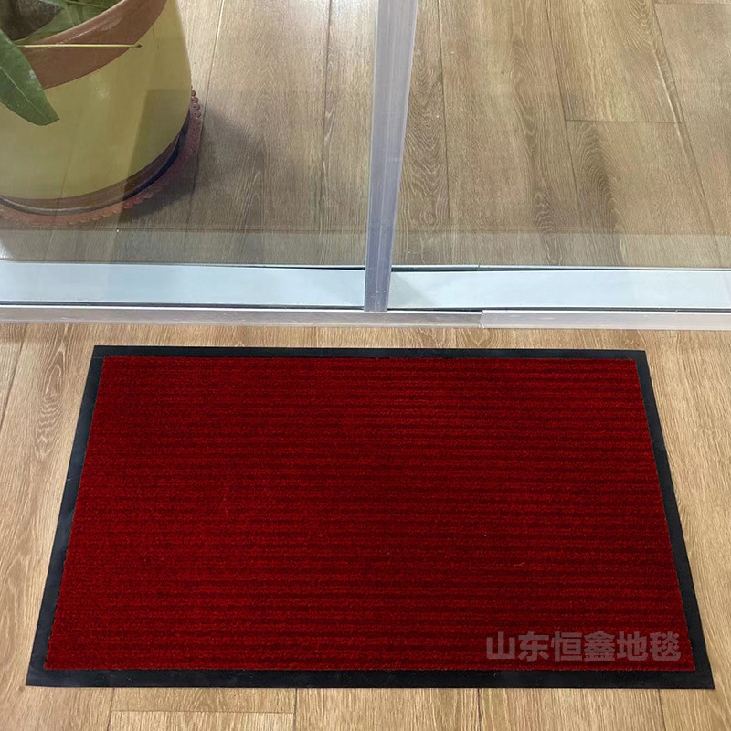 玄関マット 防水 防汚 ダブルストライプ PVC カット可能 滑り止め 廊下 ドアマット 吸水性 エントランスマット|undefined