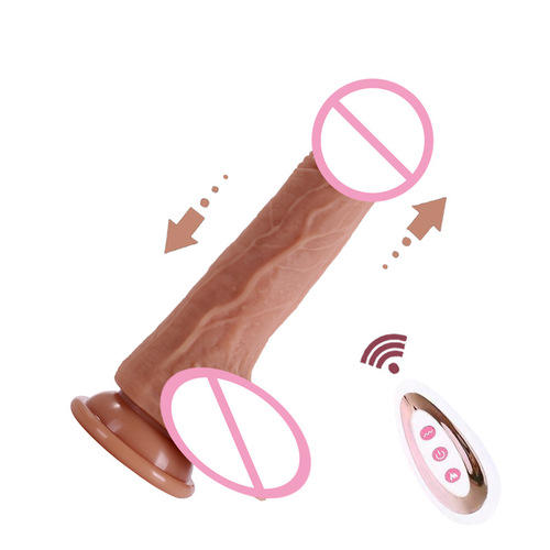 Jiuxi's new DY83050 wireless remote control magnetic charging telescopic 15 movement heated silicone vibrating dildo