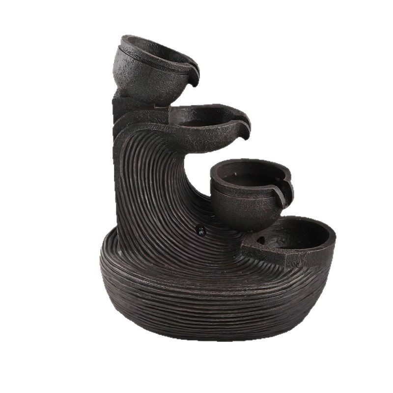 Zen resin tank desktop running water ornaments circulating water with lamp office desktop running water wealth making ornaments