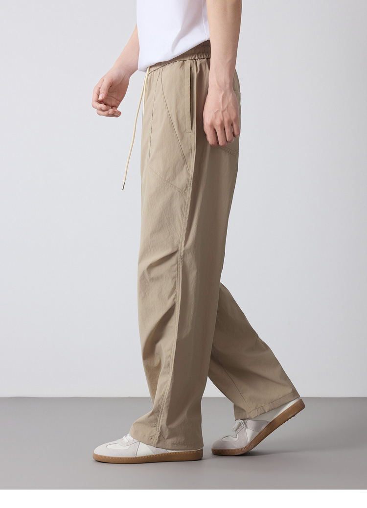 Quần jogger nam dáng rộng thùng thình phong cách thể thao thành phố, cạp chun — đen chi tiết 34