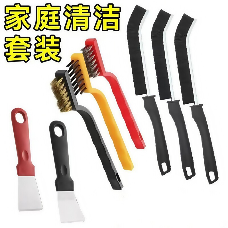 キッチン用小型スパチュラ、スチールワイヤー隙間ブラシ、多機能ツールブラシ、家庭用洗浄ブラシ、ポットアーティファクトのクリーニング8点セット|undefined