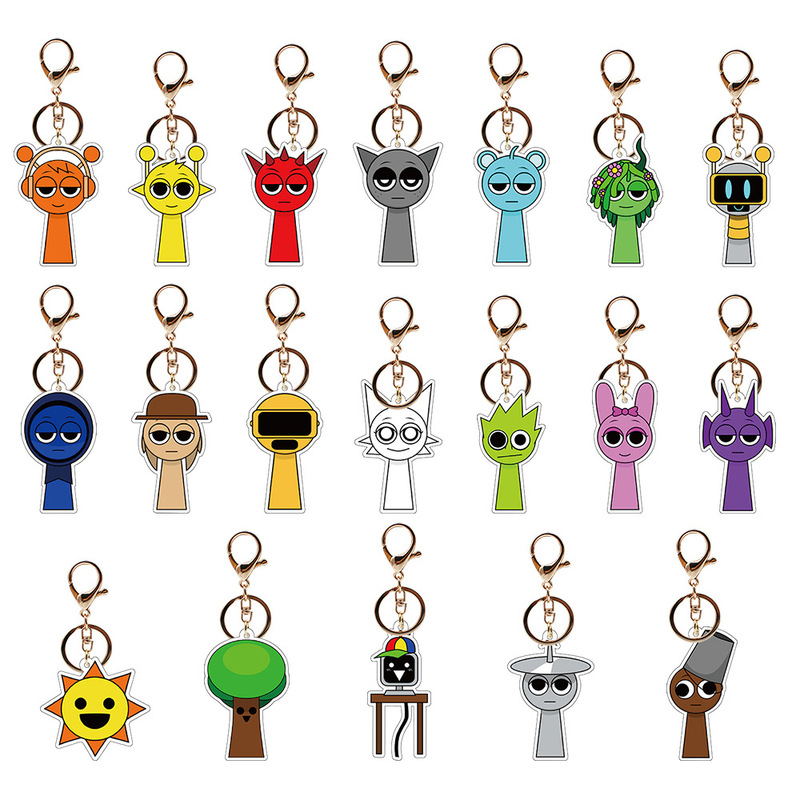 Cross-border Sprunki rhythm box acrylic keychain Q version game peripheral rhythm box schoolbag pendant