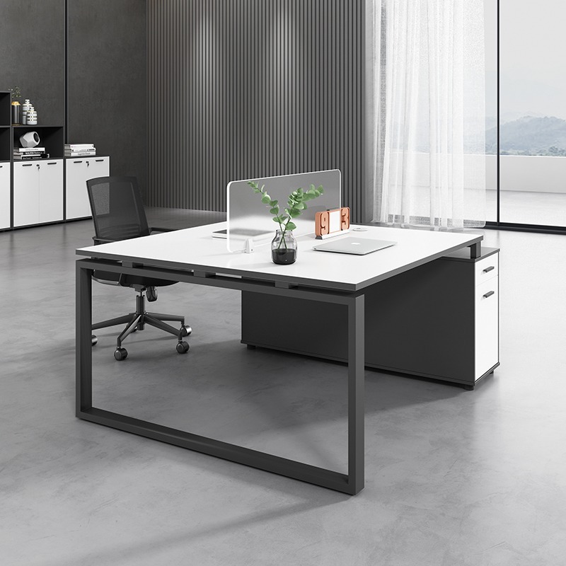 Office furniture set for staff, minimalist modern 4/6 multi-person computer partition workstations and screen separators for staff desks