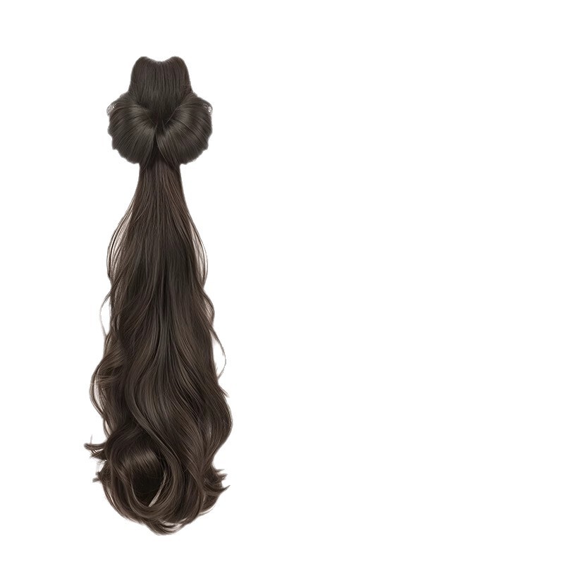 女性用ウィッグポニーテール、韓国風レイヤードカーリーシンセティックヘアグリッパー、オールインワンローカットナチュラルカーリーフェイクポニーテール|undefined