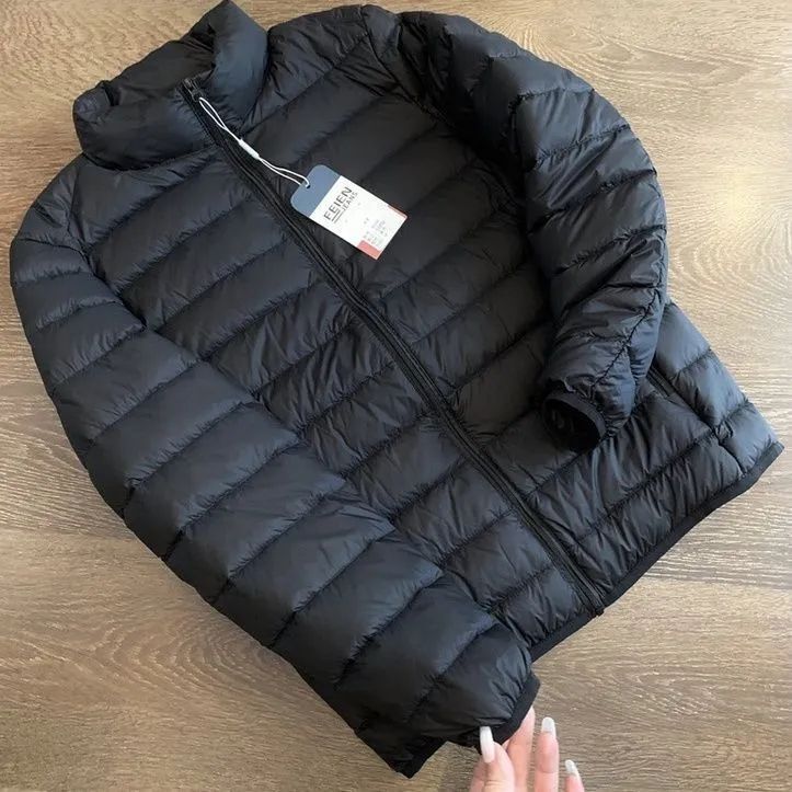 Foreign Trade Surplus! Super Value Benefits! Men's Lightweight Cotton Jacket with Cut Tags, Ultra-Lightweight, Warm, Stand-Up Collar, Trendy