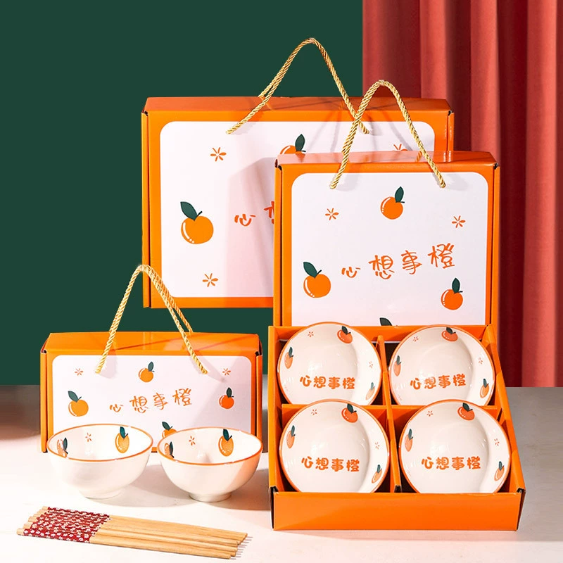 Creative ceramic tableware, set, full set, high-quality style, Birthday gift
