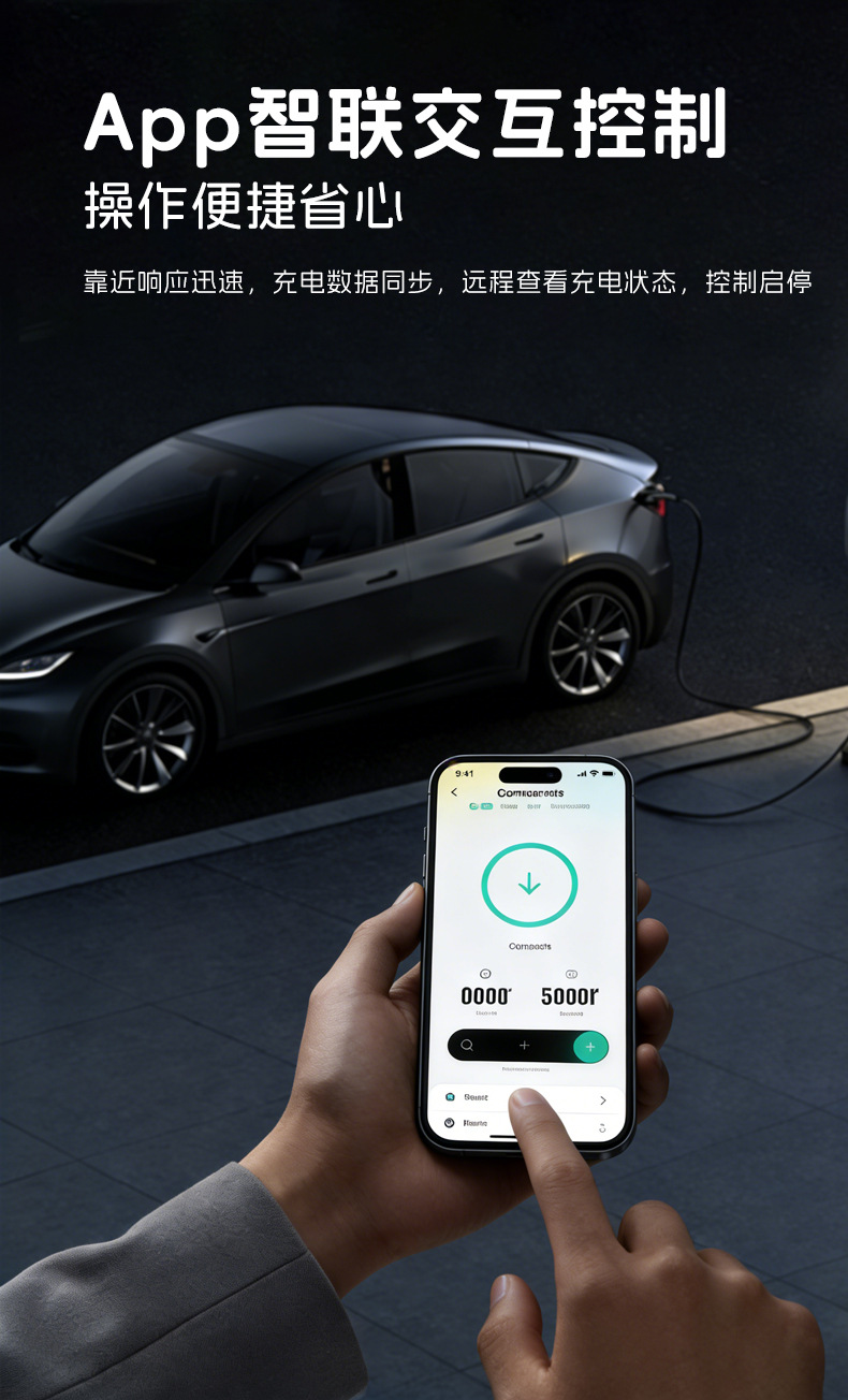 European Standard Smart 7Kw Ac Fast Charging Home-Use Charging Station with Reservation Function, Type2 New Energy Charging Gun, Cross-Border