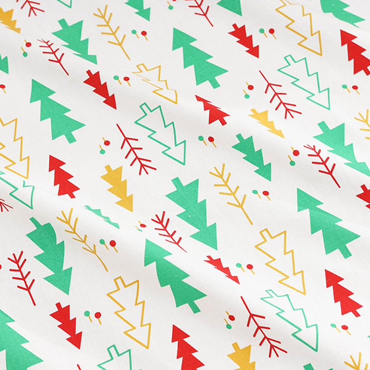 Diseño de patrón de estilo navideño cómodo 100% algodón textil impreso tela de ropa