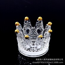 ins风欧式轻奢项链戒指收纳碟玻璃浮雕烛台皇冠描金咖啡厅小摆件