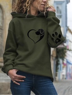 H 91907 Plush hoodie with dog print С��ӡ���ӽq�l��